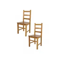 lot de 2 chaises rustiques chêne n°2 - pisa - l 43 x l 40 x h 97 cm
