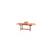 table de repas rectangulaire à allonge en bois de teck - halaveli : bois - l 160 x l 100 x h 75 cm - neuf
