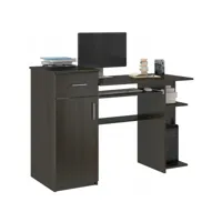 bergen - bureau moderne d'ordinateur - 120x76x50 cm - bureau ordinateur pc - support clavier + étagère imprimante - wenge