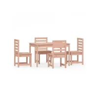 5 pcs ensemble table et chaises de jardin - salon de jardin bois massif douglas pewv94746 meuble pro