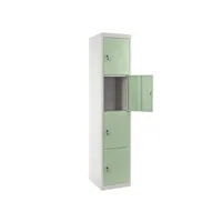 meuble-classeur boston t163, vestiaire, placard en métal, 180x38x45cm ~ vert