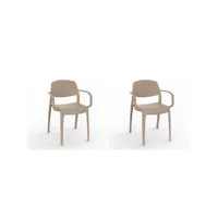 set 2 fauteuil smart- resol - rouge - fibre de verre, polypropylène 590x558x814mm