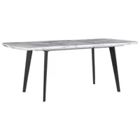 table à manger extensible effet marbre blanc 160200 x 90 cm mosby 246411