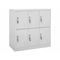 armoire de rangement, armoires à casiers 5 pcs gris clair 90x45x92,5 cm acier pks52266 meuble pro