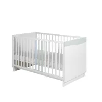 lit bébé évolutif en bois blanc et pastel wave - 70x140 cm - geuther