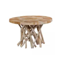 table basse fait main eni beige 60x60 en bois idéal pour une chambre