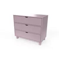 commode bois 3 tiroirs cube  violet pastel comcub-vip