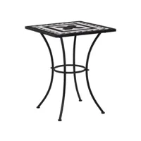 table de jardin carrée céramique et métal noir keani