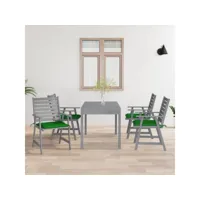 lot de 4 chaises avec coussins  chaises de salle à manger de jardin chaises à dîner  acacia massif meuble pro frco26797