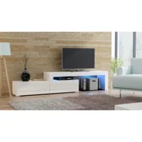 meuble tv flex laque bmbl - extensible ou angle 148 à 280 cm led rgb