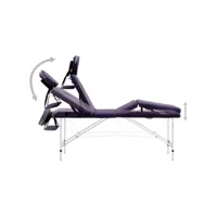 vidaxl table de massage pliable 4 zones aluminium violet 110201