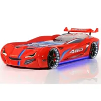 lit voiture de course turbo v1 rouge 90x190 cm 2