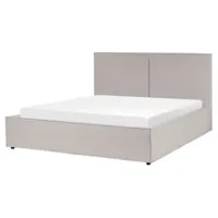 lit avec coffre en tissu gris clair 160 x 200 cm moissac 408102