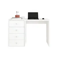 bureau blanc 4 tiroirs 120 cm office bc61-06