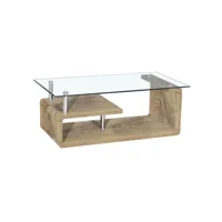 table basse collection goldy. meuble type contemporain effet chêne.