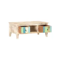table de salon 100x55x40 cm bois d'acacia brut