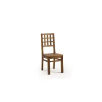 chaise bois marron 45x50x100cm - décoration d'autrefois