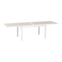 table extensible rectangulaire alu piazza beige-lin - 6 à 10 places