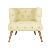 fauteuil style chesterfield tissu beige clair wester 75 cm