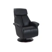 fauteuil de relaxation manuel - cuir - brephos - cuir noir