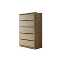 celia - commode 5 tiroirs - bois - 70 cm - style contemporain - best mobilier - bois