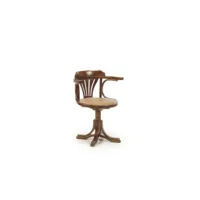 fauteuil bois rotin marron 62x52x78cm - bois-rotin - décoration d'autrefois
