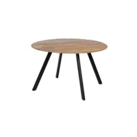 table à manger ronde en bois et fer noir ø130cm mesa