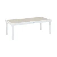 table extensible rectangulaire alu piazza beige-lin - 10 à 12 places