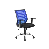 chaise de bureau harbour, chaise de travail en maille avec accoudoirs, siège de bureau ergonomique, 59x60h93103 cm, noir et bleu 8052773853750