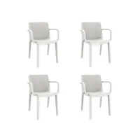 set 4 fauteuil fresh - resol - blanc - fibre de verre, polypropylène 588x545x784mm