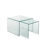 tables basses carrées gigognes en verre l65 (set de 2) - galle