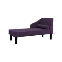 vidaxl chaise longue avec traversin violet tissu