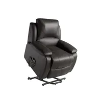 ecode fauteuil relax massage releveur, 100% cuir, 9 programmes de massage eco-8620up marron