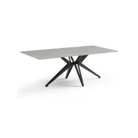 table basse 120x60 cm céramique gris marbré pied étoile - arizona 06