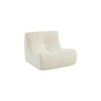 fauteuil chauffeuse en bouclette texturée blanc style contemporain 1 place