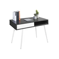bureau avec rangement 1 tiroir noir et blanc 100*58*77cm