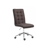 fauteuil chaise tabouret de bureau avec dossier haut en tissu gris foncé hauteur réglable bur10274