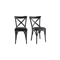chaises bistrot en bois noir (lot de 2) marcel