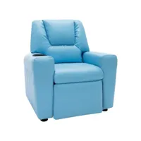 mobyx - fauteuil enfant relaxation manuel - simili cuir - bleu
