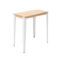 table mange debout lunds 39x70x110cm  blanc-naturel. box furniture ccvl3970108 bl-na
