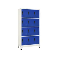 armoire à casiers gris et bleu 90x45x180 cm acier