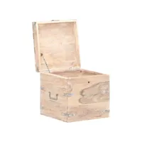 coffre de rangement, banc de rangement, boîte de rangement 40x40x40 cm bois d'acacia solide pewv28331 meuble pro