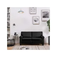 canapé fixe 2 places  canapé scandinave sofa noir tissu meuble pro frco36598
