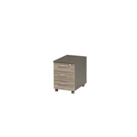 caisson de bureau 3 tiroirs chêne gris - etienne - l 42 x l 60 x h 60 cm - neuf