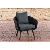fauteuil de jardin ameland 5mm avec hauteur d'assise 40cm , noir /gris fonte