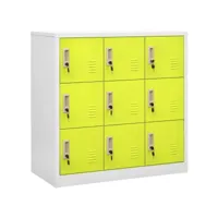 armoire de rangement, armoires à casiers 5 pcs gris clair et vert 90x45x92,5 cm acier pks21575 meuble pro