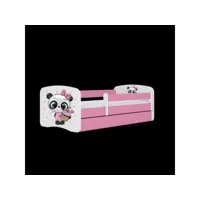 lit babydreams panda rose avec un matelas tiroir 180-80
