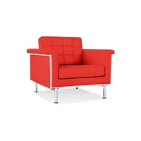 fauteuil avec accoudoirs - revêtu de cuir - town rouge