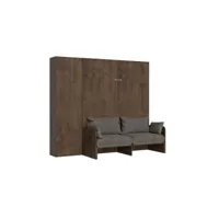 armoire lit escamotable vertical 160 kentaro sofa avec colonne noyer - alessia 20