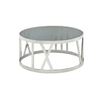 finebuy table basse de salon verre et métal 60x60x30 cm ronde  petite table de canapé  design table d'appoint style moderne
